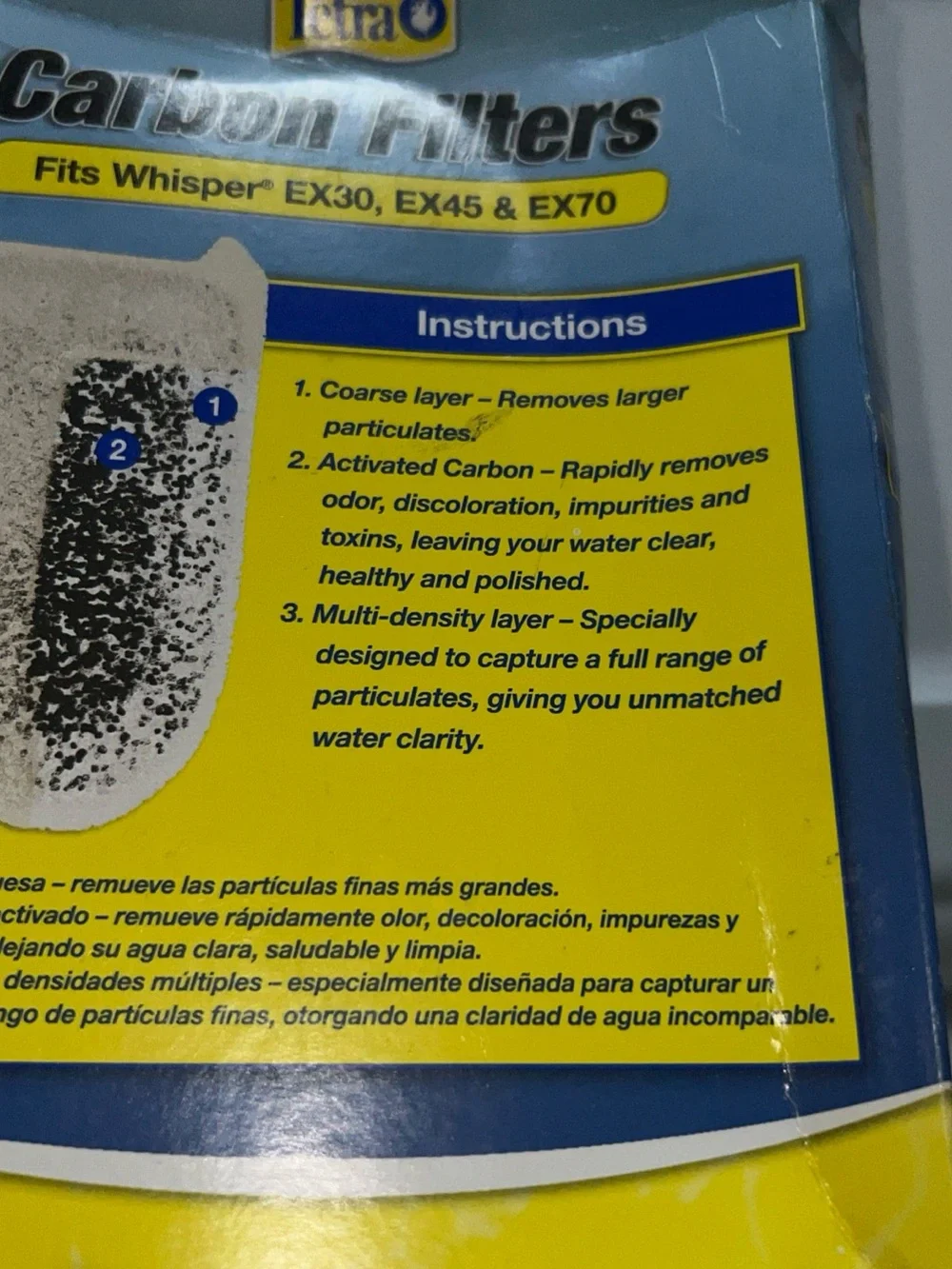 Tetra Whisper Carbon Filters EX30 EX45 EX70 Large 4 Pack Aquarium Filter New